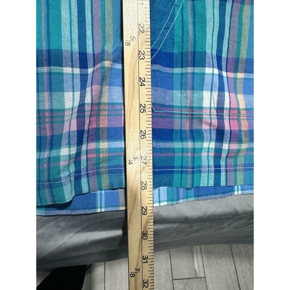 NWT Crown & Ivy Mend Madras Anorak Hooded Jacket Blue Plaid XL - Picture 10 of 12